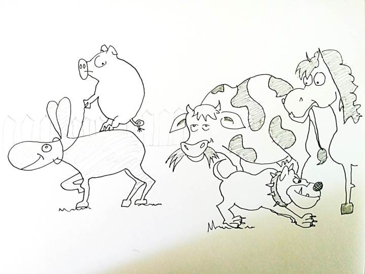 Animal farm cartoon